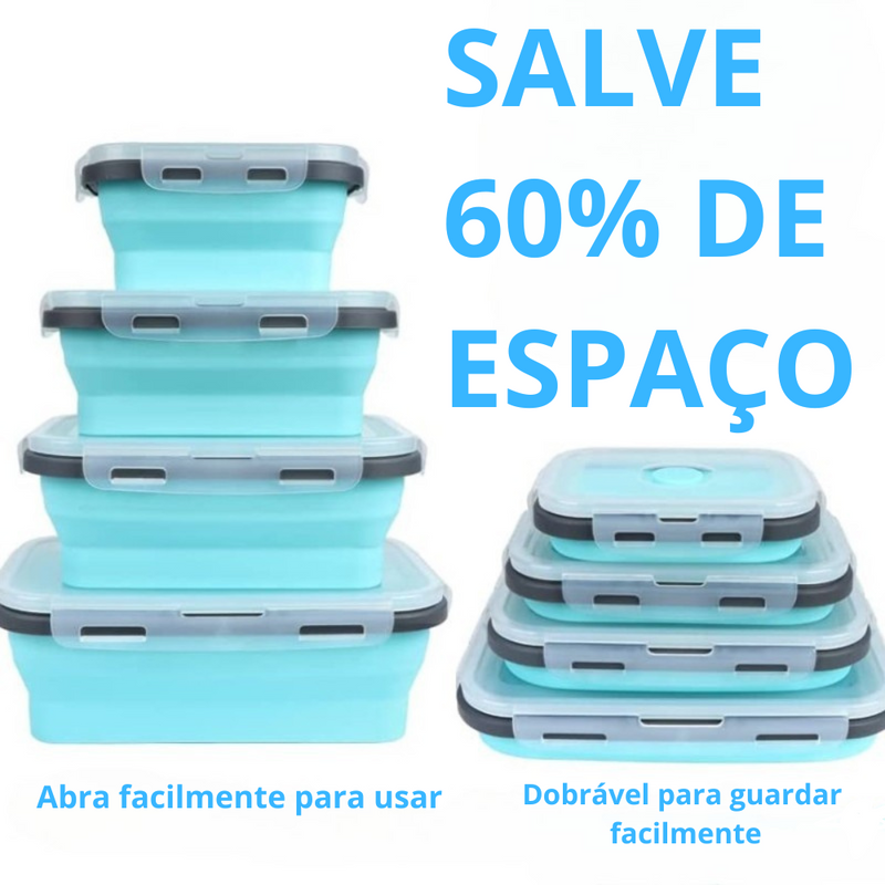 LunchBox - Potes dobráveis em silicone - Mais espaço para você