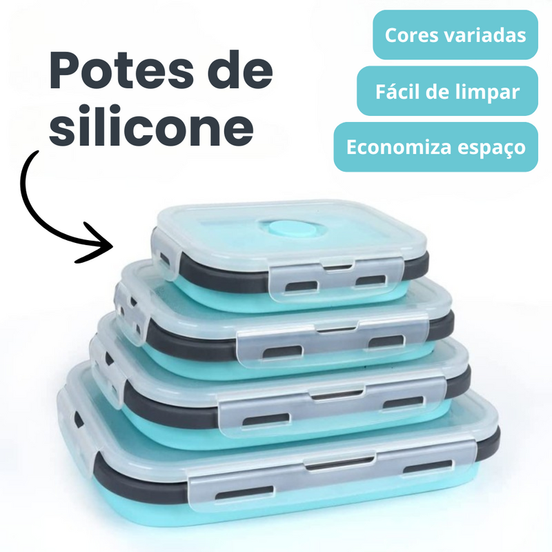 LunchBox - Potes dobráveis em silicone - Mais espaço para você